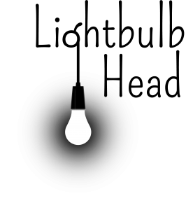 Lightbulb Head logo (black)